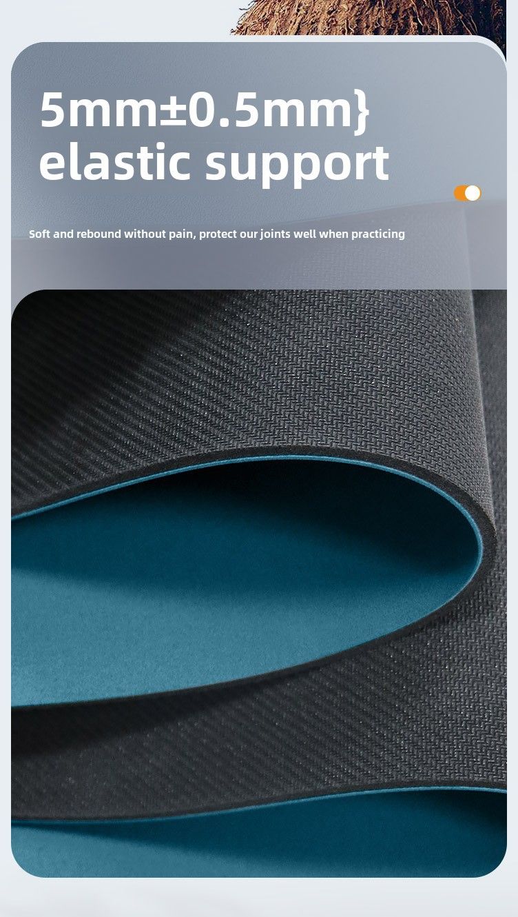 Yogamatten Kokosfaser PU Naturkautschuk Yogamatte 5mm Oval Schweißabsorbierende rutschfeste Matte_voghion.com