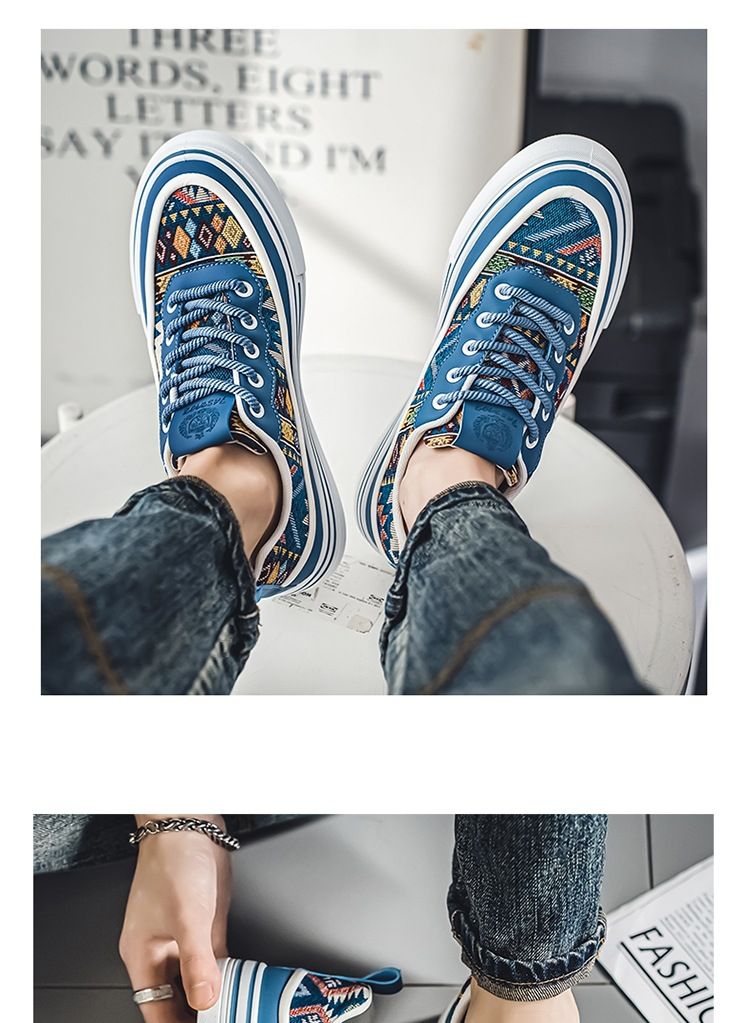 New Summer 2024 Breathable Canvas Men's Fashion Printed Student Korean Edition Trendy Casual Versatile Board Shoes Men_voghion.com