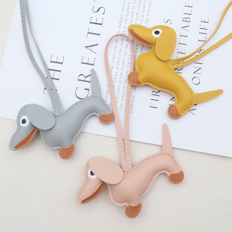 Pendentif teckel mignon bricolage lanière cuir chiot sac pendentif schnauzer couple voiture pendentif_voghion.com