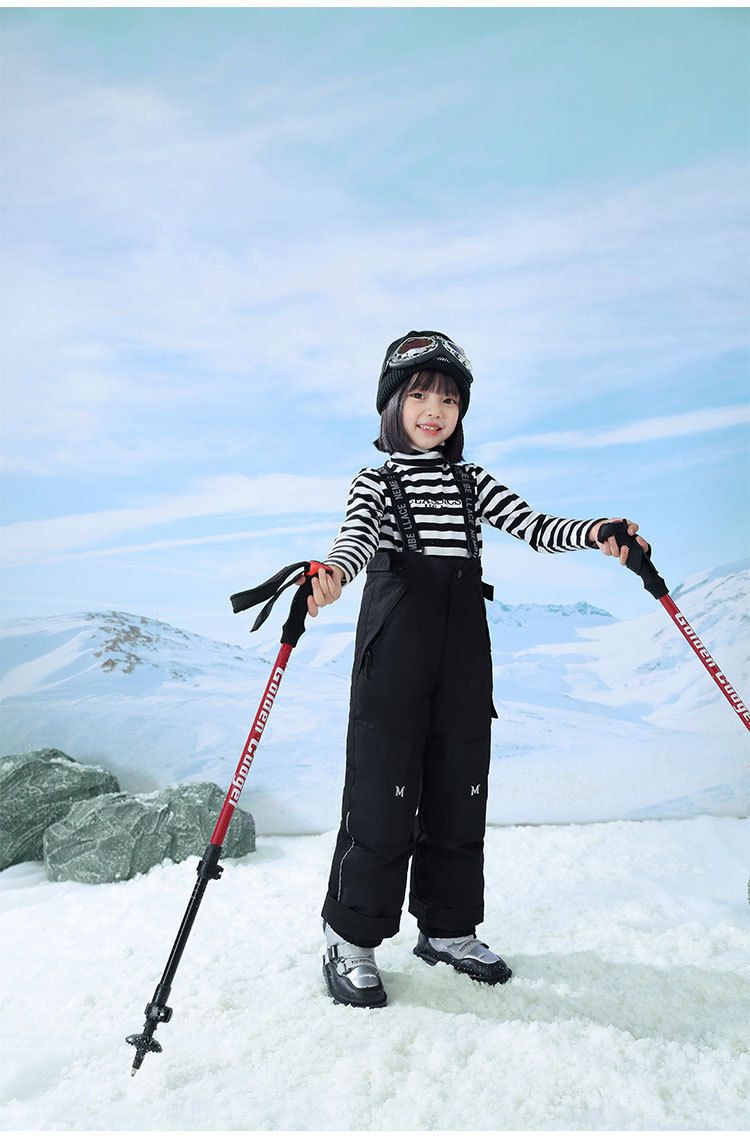 "Kids' Insulated Snow Bib Pants - Winter Warm 90% White Duck Down Overalls For Outdoor Play & Skiing"_voghion.com