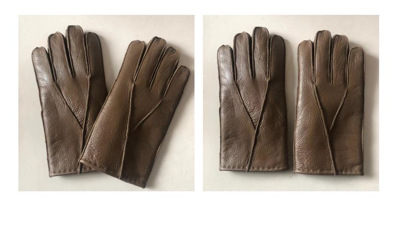 Guanti da esterno in vera pelle di pecora, caldi e invernali, da uomo, neri e marroni, in lana_voghion.com