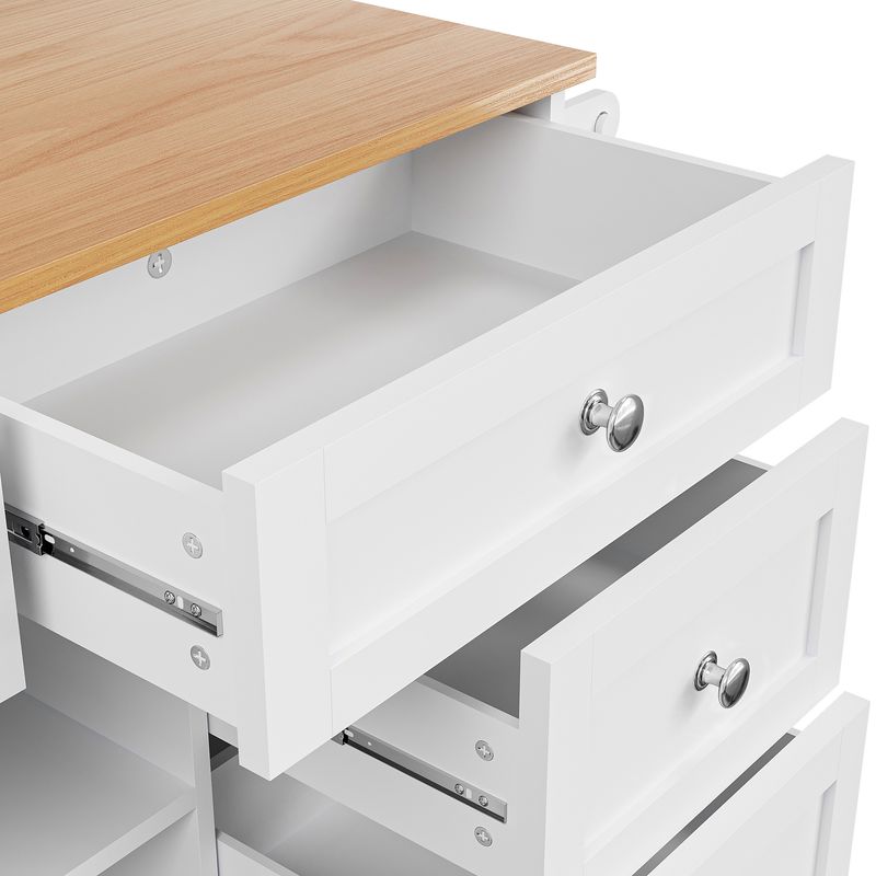 Speisewagen Weiß 134x92cm Mit Schubladen, Móviles Diseño para Cocina_voghion.com