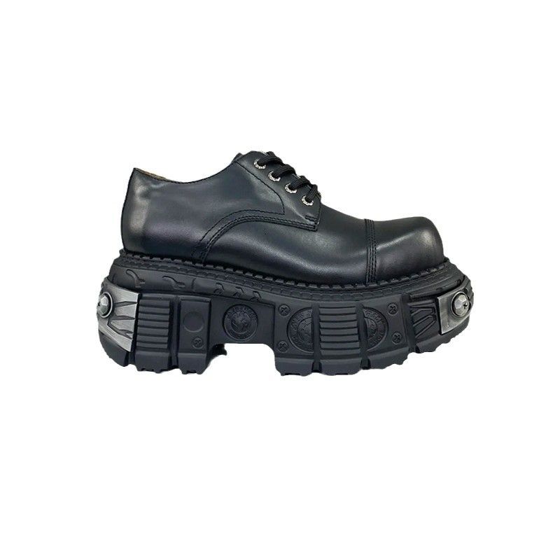 Spanish Trendy Brand Height Increasing Thick Sole Punk Style Dark Big Head Low Top Shorty Leisure Platform Tank Small_voghion.com
