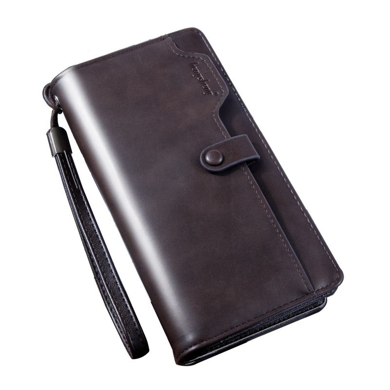 Men's Men Wallet Long Style Dollar Clip Multi-Functional Phone Bag Zipper Small Clutch_voghion.com