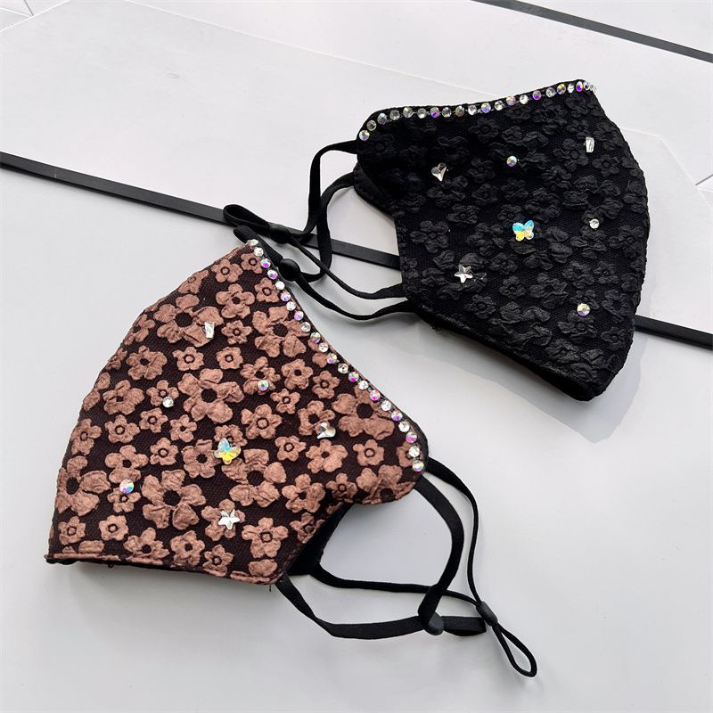 Maschera a forma di fiore tridimensionale da donna, in caldo cotone ispessito, nuova, lavata e aggiustata_voghion.com