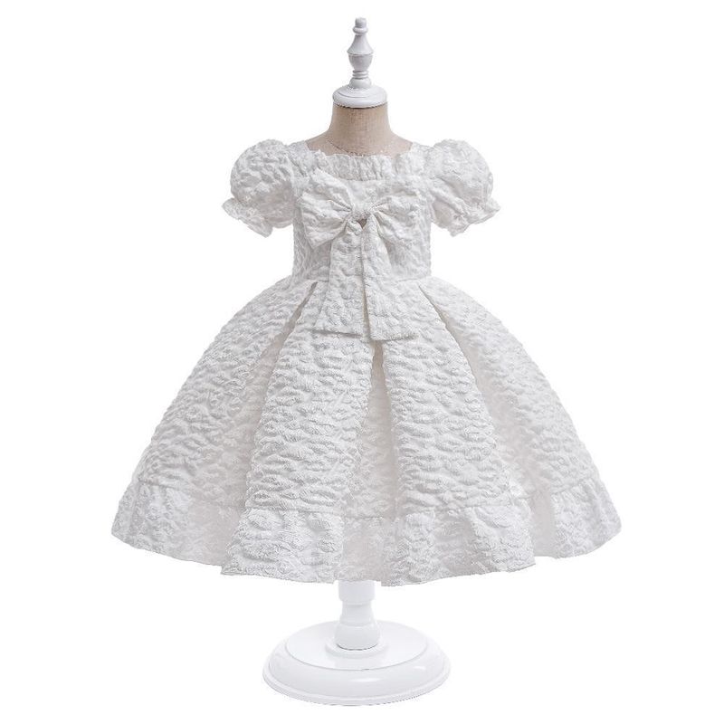 Vêtements pour bébés filles, style Royal, robe de princesse à manches bouffantes avec grand nœud, pour fête d'enfants_voghion.com