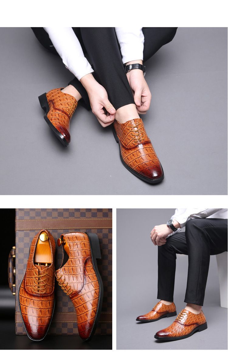 Heren Business Casual Dress Oxfords Formele Veterschoenen voor Kantoor, Feesten en Dagelijks Gebruik_voghion.com