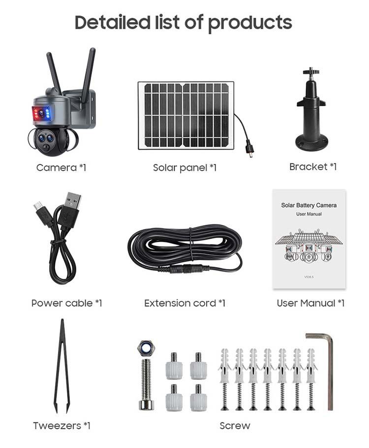 Solar-Überwachungskamera, 3 Objektive, 15-facher Zoom, WLAN/4G-Außenkamera mit Nachtsicht, wasserdicht, Fernüberwachung für Bauernhof/Garten/Zuhause_voghion.com