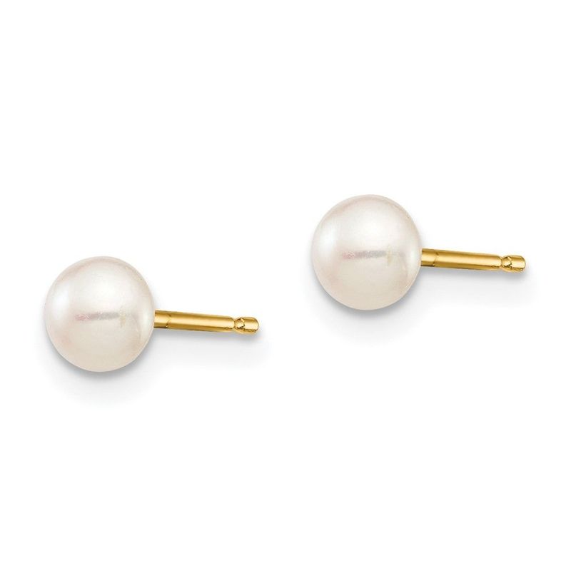 14k Madi K 4-5mm White Button Freshwater Cultured Pearl Stud Post Earrings With Silicone Backs_voghion.com