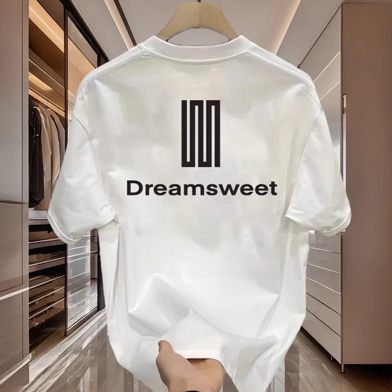 T-shirt da uomo a maniche corte, semplice, versatile, con scollo rotondo, di tendenza della moda estiva, top di alta gamma_voghion.com