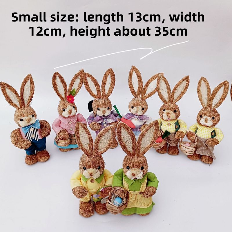 Direkt vom Hersteller: 35 cm kleiner, handgefertigter, immaterieller Weihnachtsschmuck in Form eines Hasen aus Schilfrohr mit Motiv aus der Landschaftslandschaft._voghion.com