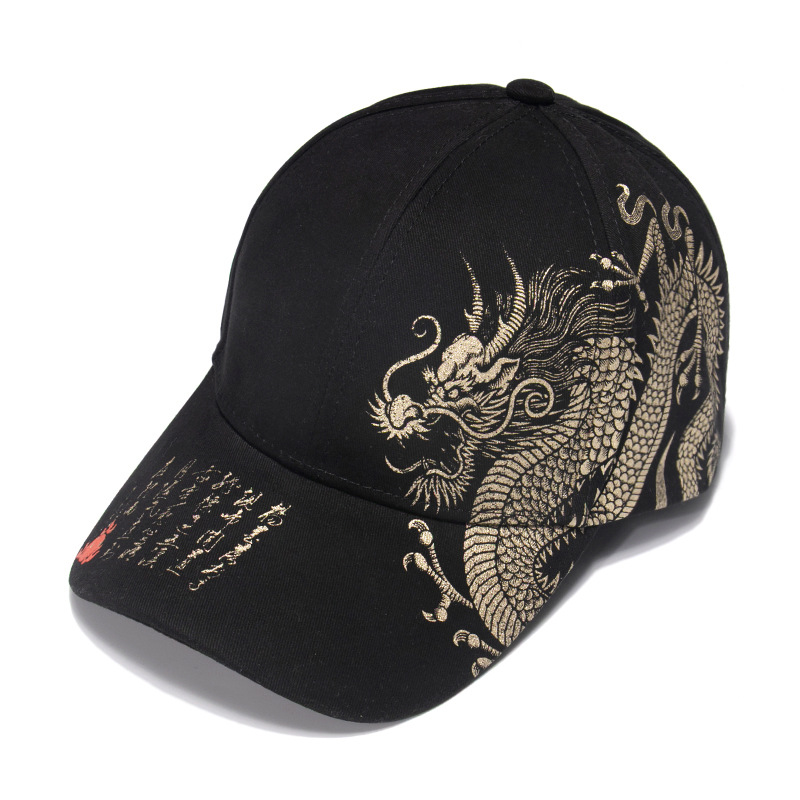 Nyomtatás kínai sárkány férfi baseball sapkák Totem Belief női pamut Snapback sapka kültéri napvédő Gorras_voghion.com