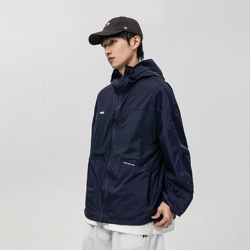 Unbeatable Quality ATBORDER 2024 Summer New Outdoor Color Contrast Hooded Breathable Skin Casual Loose Sunscreen Clothing For Men_voghion.com