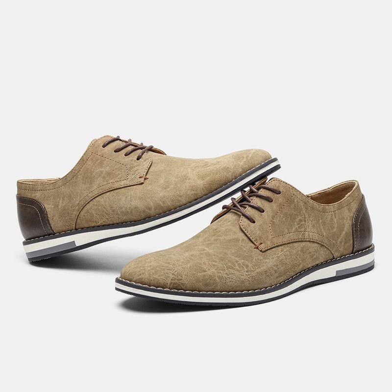 Herrenschuhe Große Herren Freizeitschuhe Modische leichte Herrenschuhe Farblich passende atmungsaktive Herren Lederschuhe_voghion.com