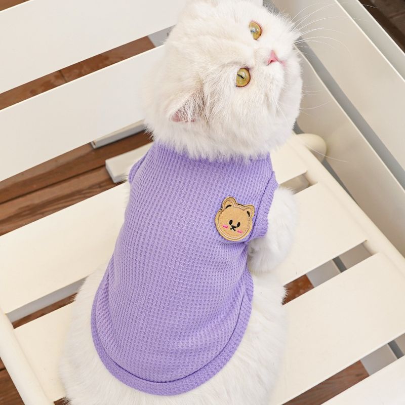 Haustierkleidung Waffelbär Sommerweste Teddy mittlere und kleine Hundekatze Hundekleidung Fabrik Großhandel_voghion.com