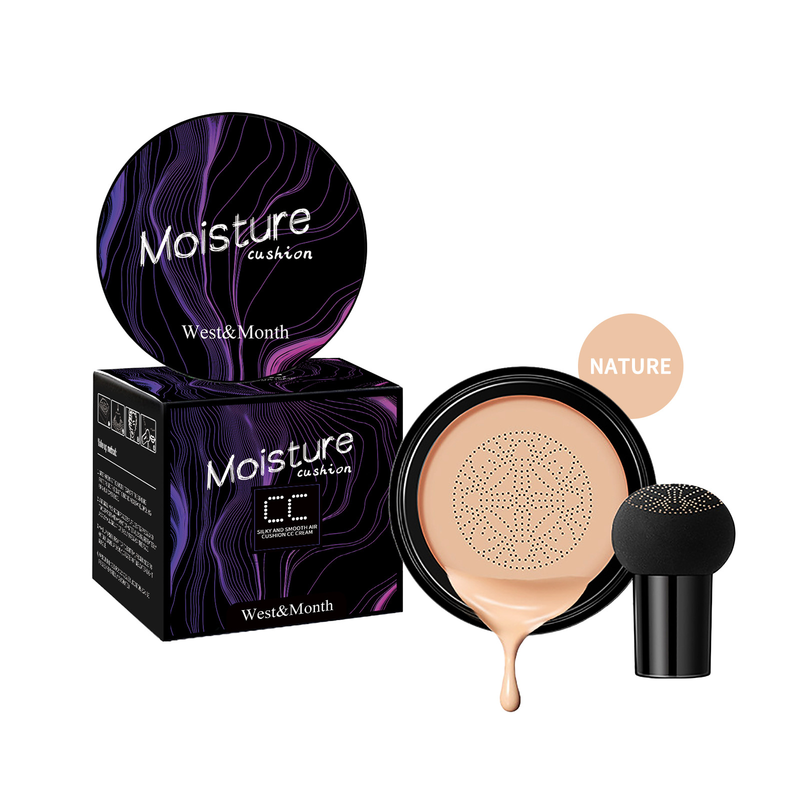 West&Month-cojín de aire con cabeza de seta, corrector humectante, aislamiento de reparación Natural, crema de belleza de maquillaje duradera_voghion.com