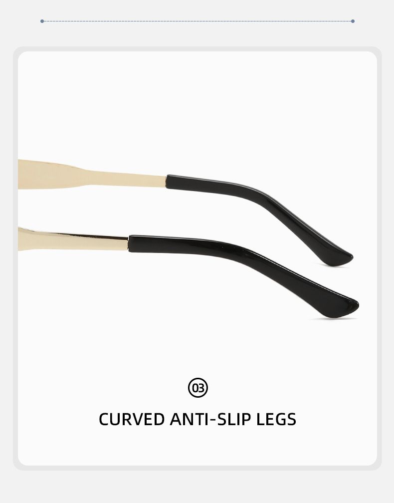 New Frameless Trimmed Metal Sunglasses Cross Border Retro UV400 Trendy Sunglasses High End Fashion_voghion.com