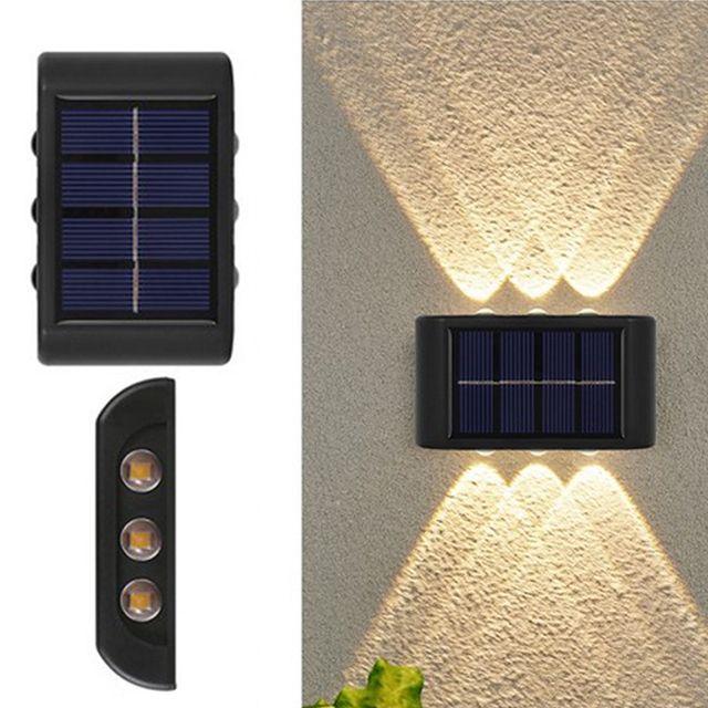 2PC Solar Væglampe Udendørs Vandtæt Have Lys Dekoration til Balkon Gårdsplads Gade Væglampe Have Solar Gadelys_voghion.com