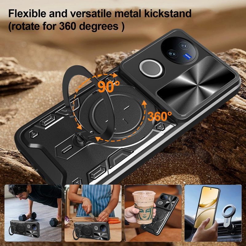 Metallring-Magnet-Autohalterung Kamera-Schutzhülle für VIVO V50 Lite V40 Pro V30 V29 V27e V25 Rotierende Halterabdeckung_voghion.com