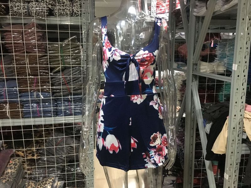 Suitable For All Seasons 2024 New Sexy Strap Chest Bow Tie Print Loose Jumpsuit Shorts_voghion.com