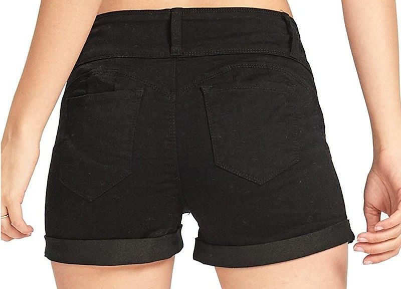 Ny stil midja multi-Color Stretch Shorts i jeans_voghion.com