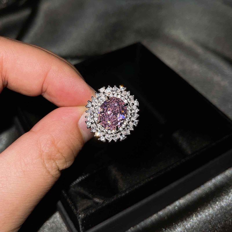 Europäische und amerikanische neue Luxus-Farbschatz-Set mit eingelegtem blauem und gelbem Zirkon, Halskette, Ring, Ohrringe, Anhänger, weiblicher Saphir_voghion.com