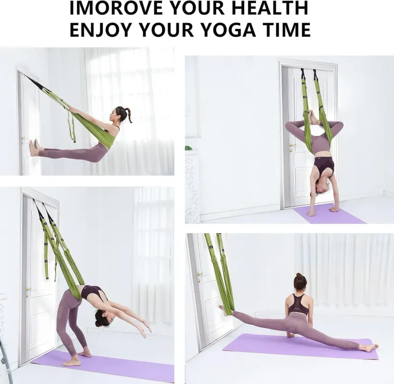 Multifunktionale Yoga-Hängematte, Haltungsunterstützung, Aufhängungsschaukel für Erwachsene, Aerial-Yoga-Seil, Beinstrecker, Fitnesstraining_voghion.com