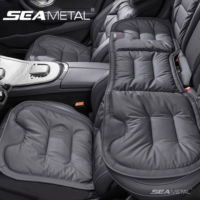 SEAMETAL Nappa Leather Car Universal Winter Cover Soft Breathable Seat Cushion With Waist Pad Comfortable Mats_voghion.com