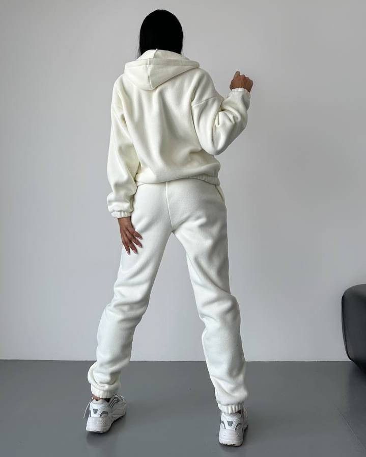 Women's Casual Streetwear Hoodie & Jogger Set - Long Sleeve Pullover Sweatshirt With High Waist Lounge Pants (Gray/Beige/Black, S-XL)_voghion.com