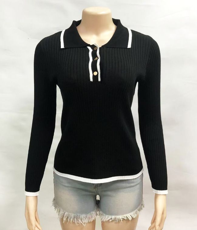 Maglione a collo alto a maniche lunghe a coste, vestibilità slim, in maglia da donna, per le tendenze della moda autunno inverno_voghion.com