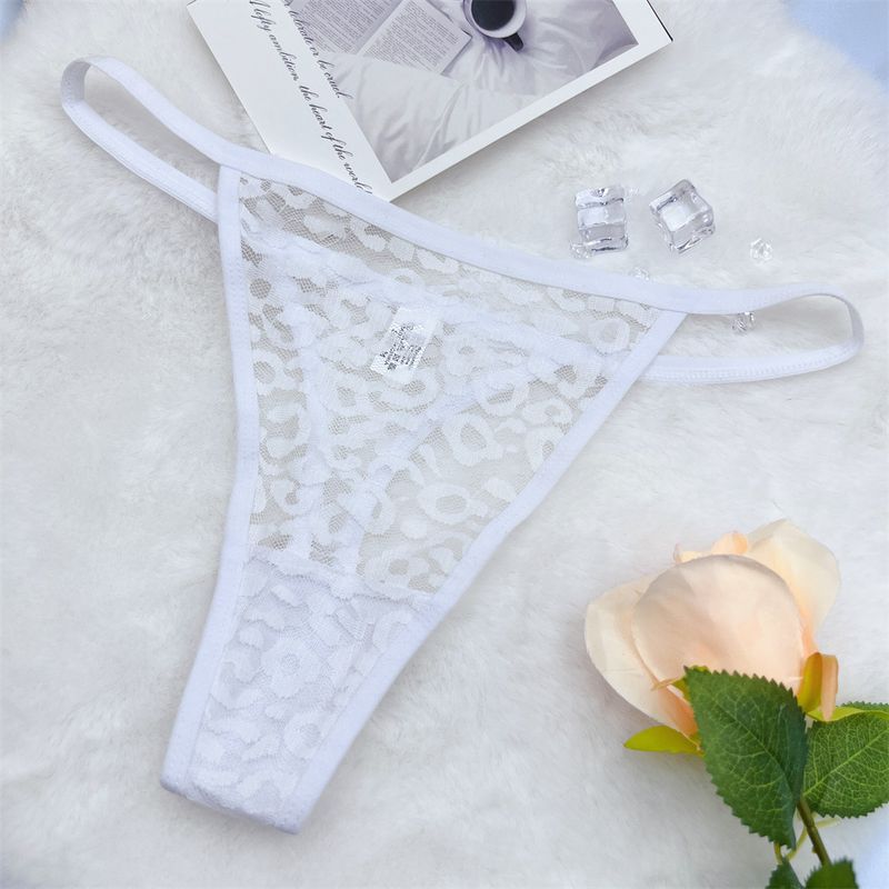 Women's Intimates Leopard Print Sexy Temptation Hollow Lace Women's Thong Ultra Thin Briefs Comfortable Hip Lift_voghion.com