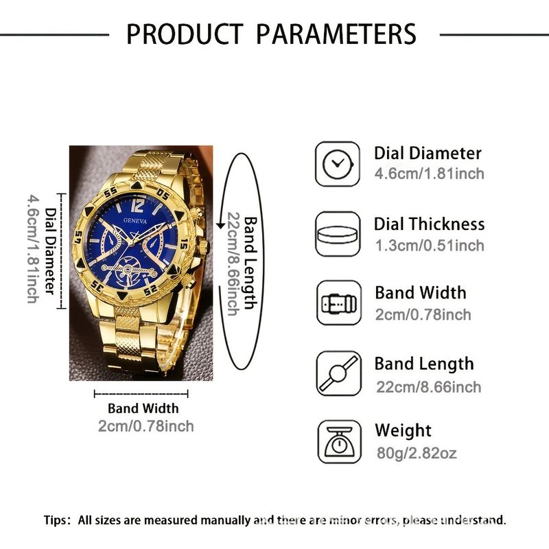 Men's High End Business Quartz Watch With Large Dial, Men's Steel Belt Watch, Men's_voghion.com