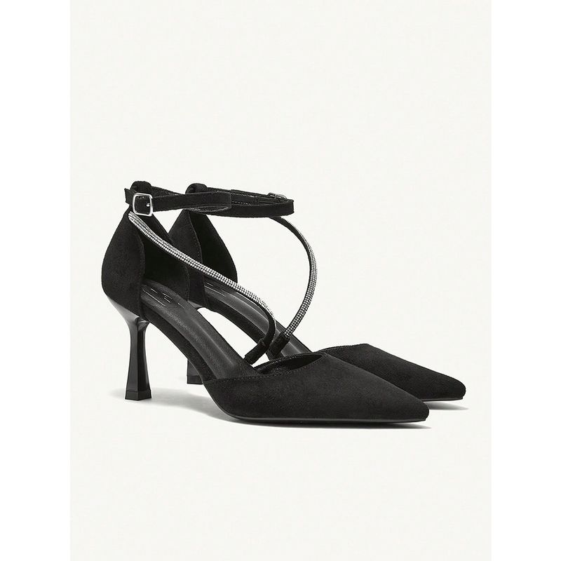 Sandali con tacco alto da donna, tacchi alti di grandi dimensioni, nuovi sandali Baotou da donna, scarpe singole con tacco sottile e punta a punta, catena di strass_voghion.com