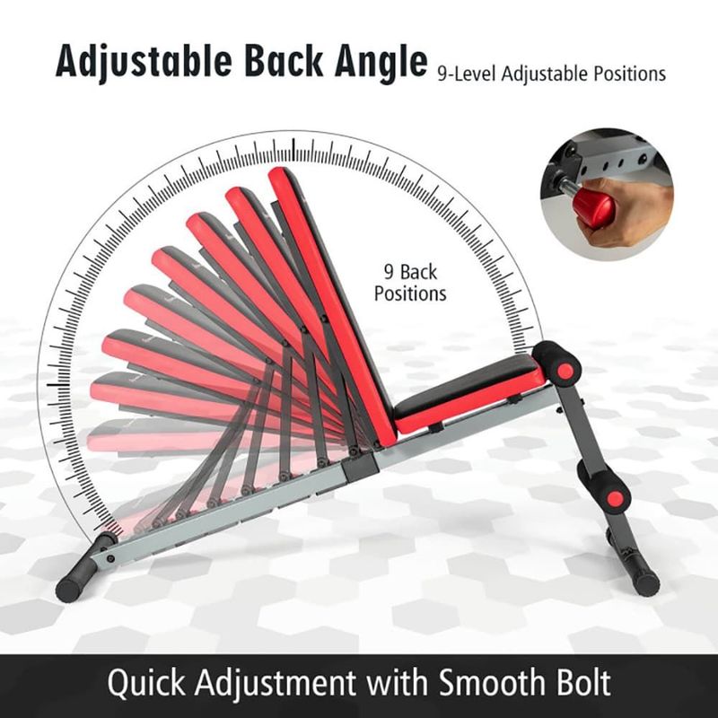 Strong And Tough Construction Multi-function Weight Bench With Adjustable Backrest_voghion.com