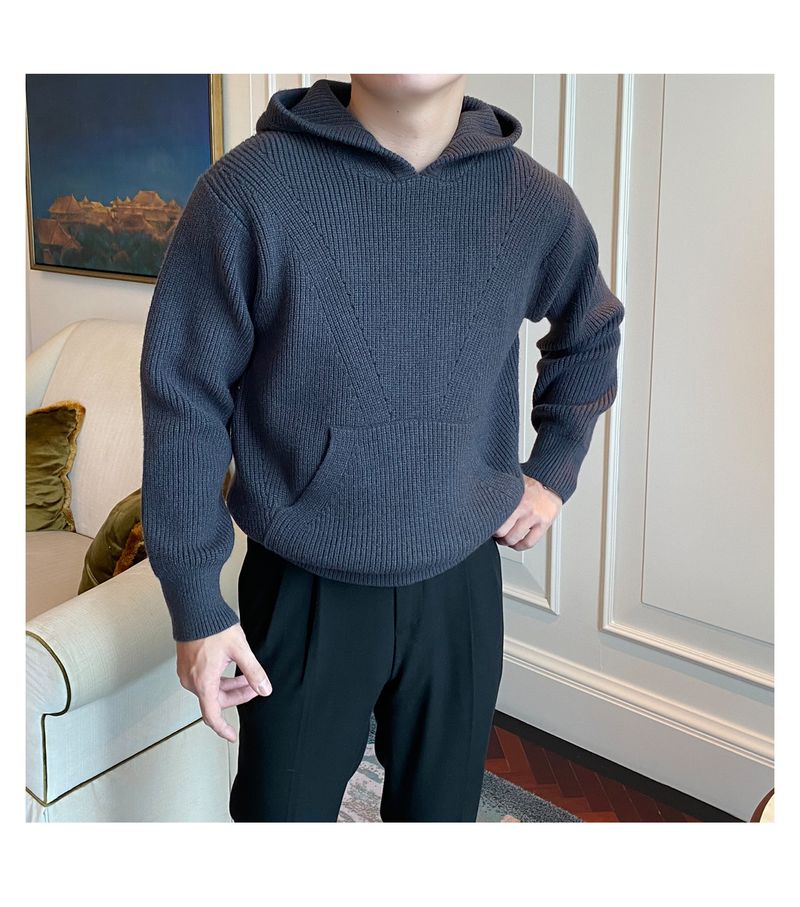 Maglione oversize con cappuccio da uomo - Pullover comodo ed elegante per abbigliamento casual e business (nero, blu, rosso, taglie EU dalla S alla 2XL)_voghion.com