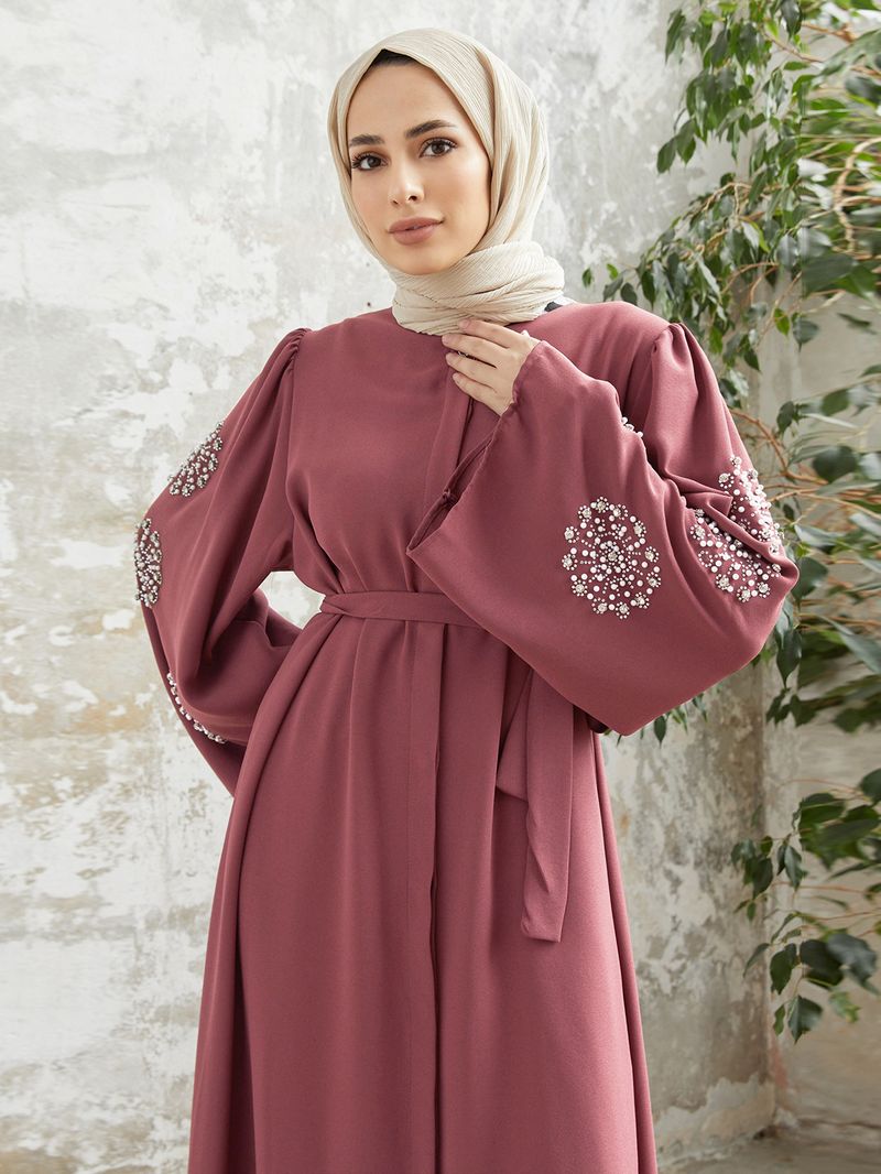2209 # Abito musulmano da donna, resistente, con perline e diamanti, elegante, lungo abito Abaya_voghion.com