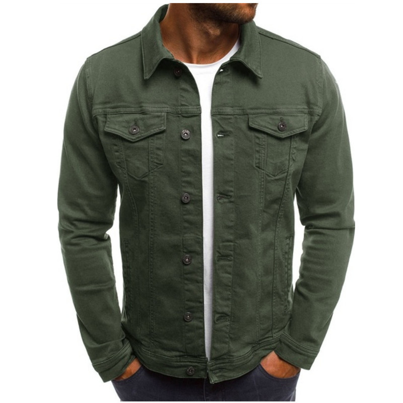 Men's Casual Solid Color Jacket Cardigan Button Cargo Jacket_voghion.com