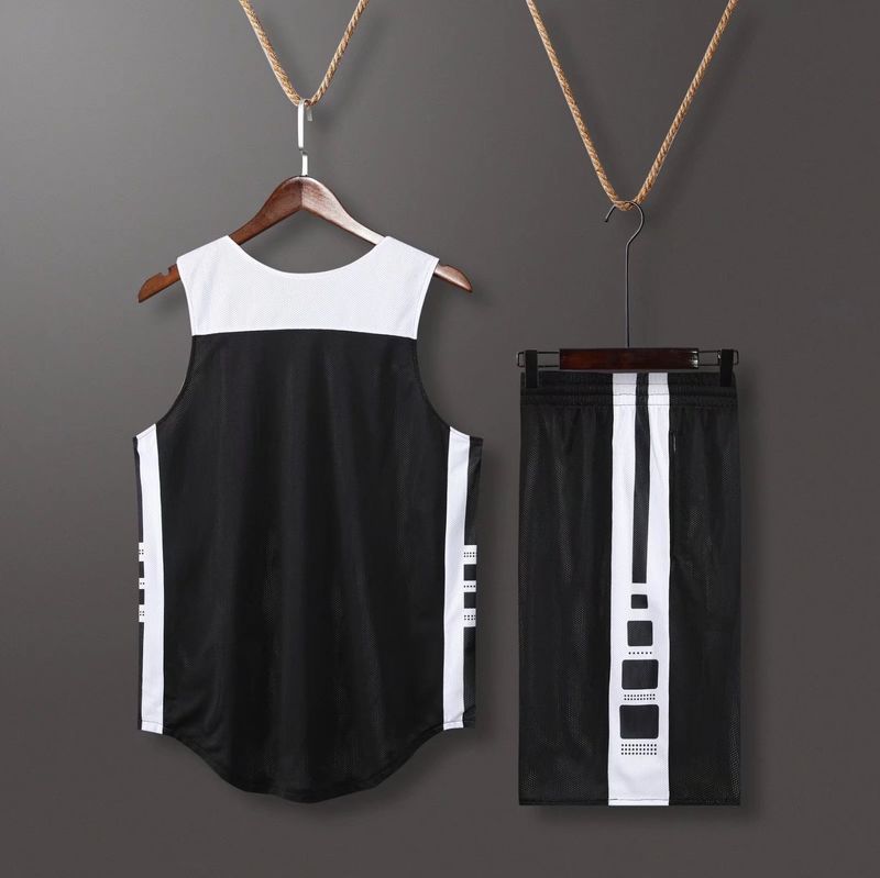 Double sided basketball suit, men's game sports team adult training uniform, printed vest, double-sided jersey_voghion.com