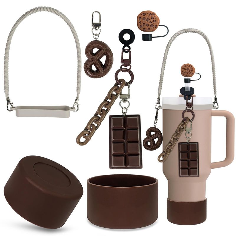Set di accessori per tazze da 30 e 40 once, copertura per cannuccia per biscotti, cordino per cioccolato, porta tazza, cinturino per tazza_voghion.com