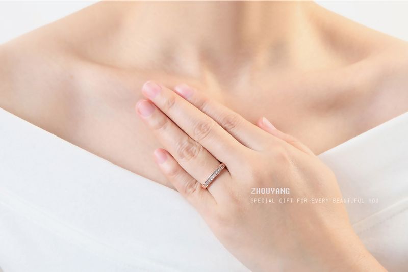 2025 Moudestil ZOYANG Damen Hochzäitsring Klassesche Kubuszirkonia Roségold, R062_voghion.com
