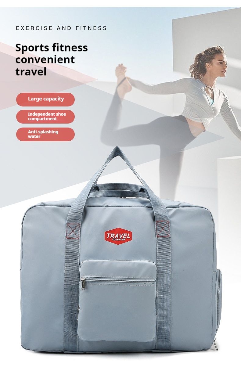 New thickened travel bag with dry wet separation, exercise bag, yoga and fitness luggage bag, large capacity for short distance travel_voghion.com