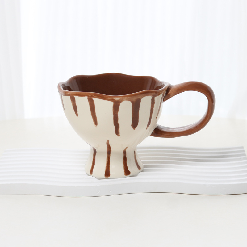 Retro rokas krūze, neregulāras un neregulāras formas ūdens krūze, unikāls dizains, radošs keramikas ūdens krūze, pāris kafijas tase_voghion.com