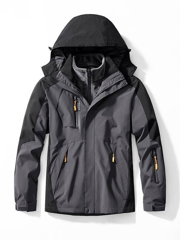 Herrenbekleidung Nerzsamt Drei-in-Eins-Jacke_voghion.com