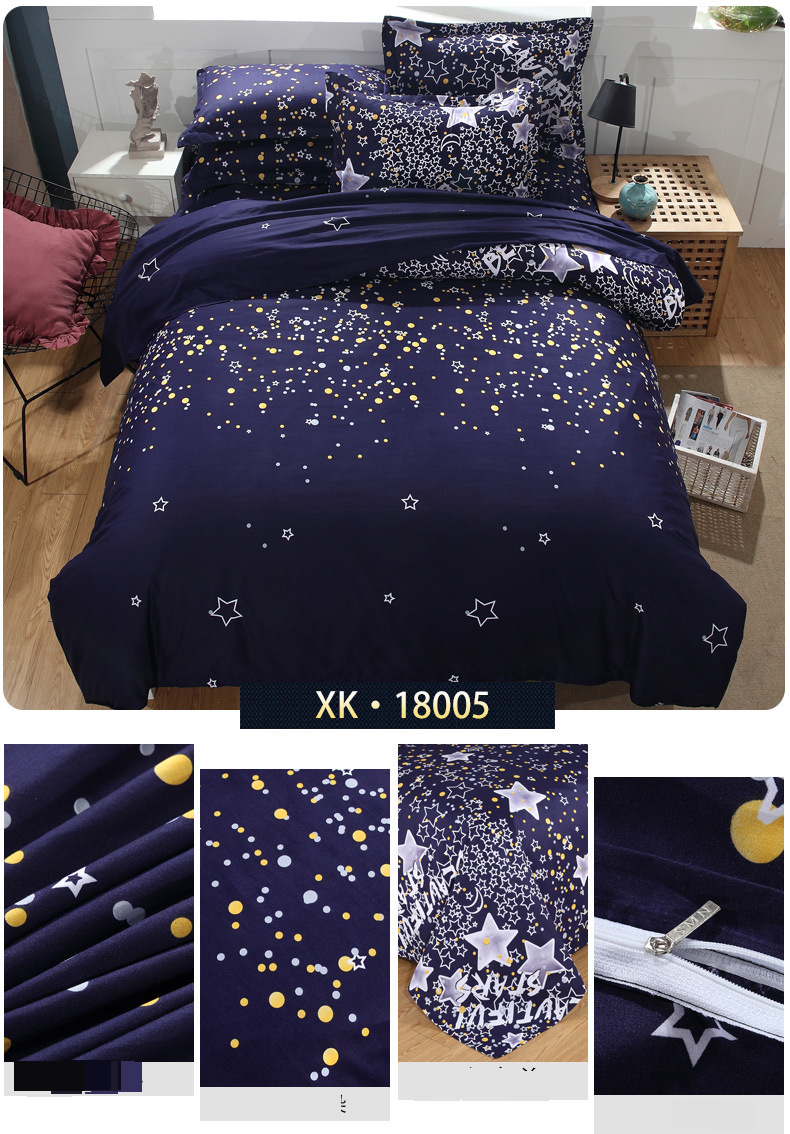 Set da tre pezzi con stampa cielo stellato, set da quattro pezzi con biancheria da letto_voghion.com