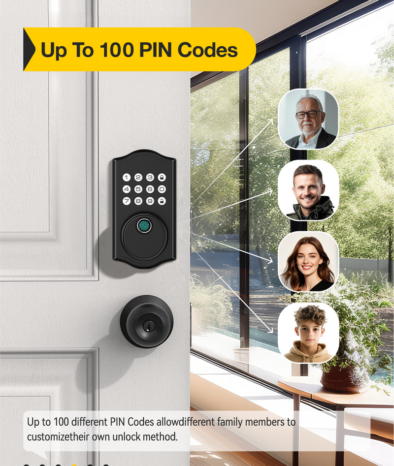 Deadbolt Lock Bedroom Door Fingerprint Password Wooden Door Office Door Fingerprint Password Lock_voghion.com