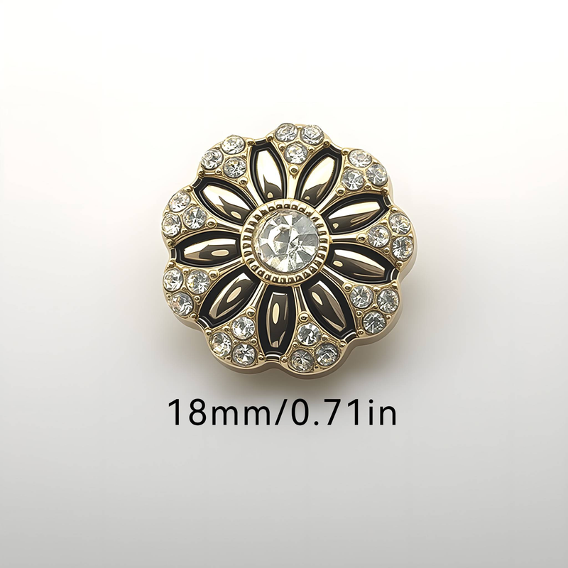 6-10pcs Petal Shape Hardware Button Dia Setting Process,Suitable Shirts, Exquisite Buttons For Sweaters, Coats_voghion.com