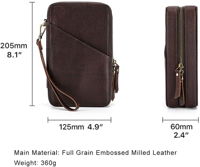 Electronic Organizer Travel Tech Case Leather Electronics Accessories Storage Box Vintage Portable Holder For Phone Charger Cables_voghion.com