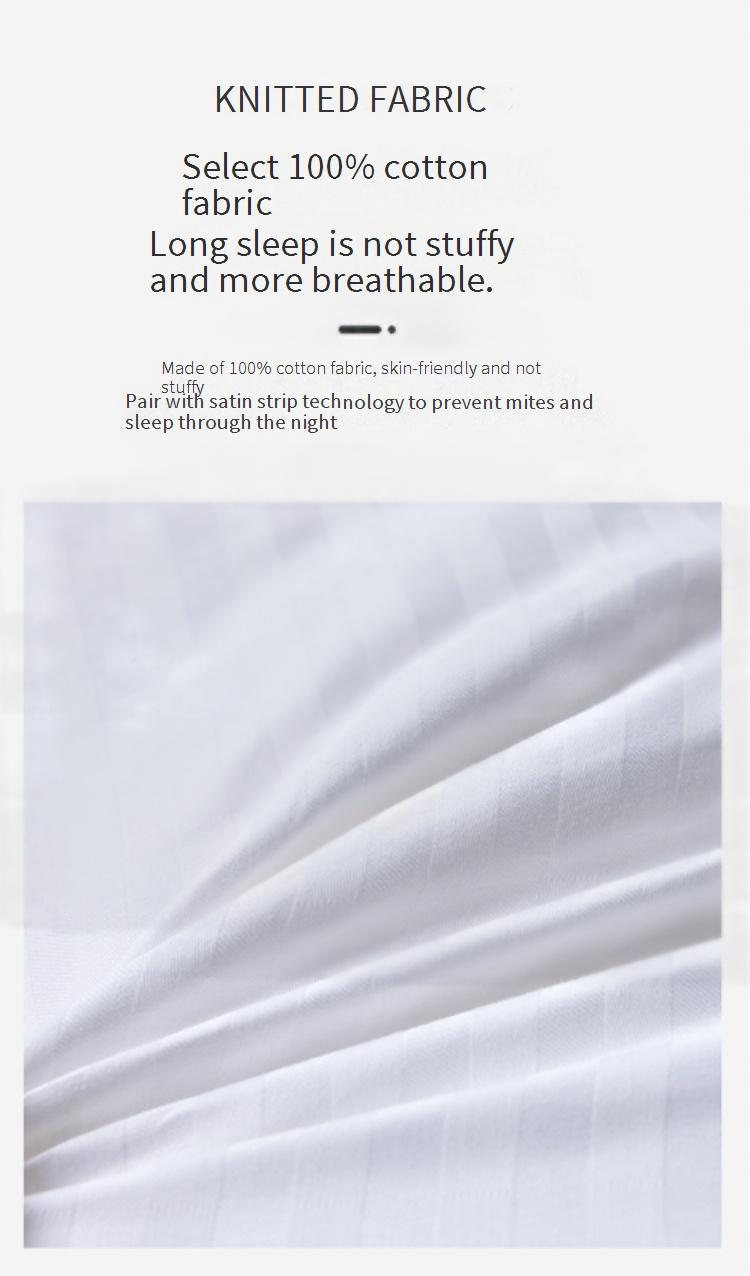 Oreiller en satin de coton pur blanc de 2 cm pour hôtel Nantong_voghion.com