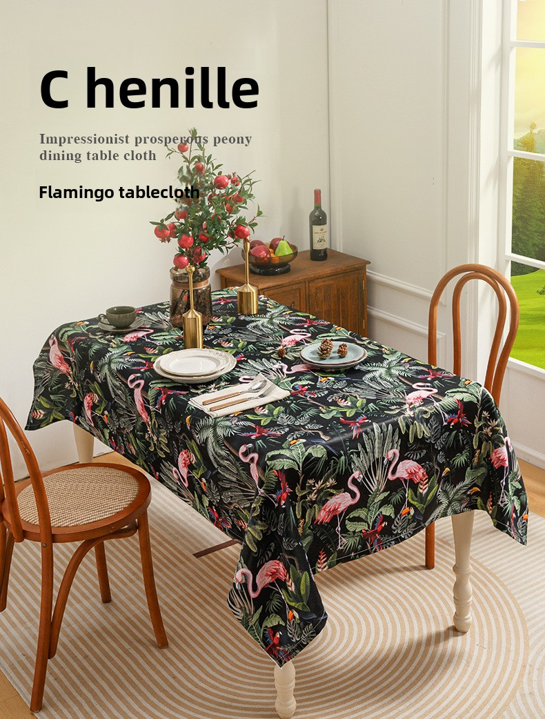 Tischläufer mit Blumenmuster im Bohemian-Stil, rutschfester, waschbarer Polyesterstoff, dekoratives Tischset für Ess- und Couchtische – Vintage-Botanisches Design_voghion.com