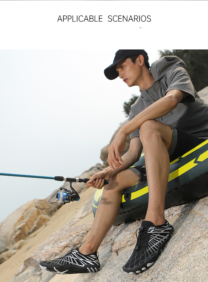 Scarpe da acqua unisex ad asciugatura rapida - Calzini antiscivolo per spiaggia, escursionismo e yoga (disponibili in 12 colori e 14 taglie)_voghion.com